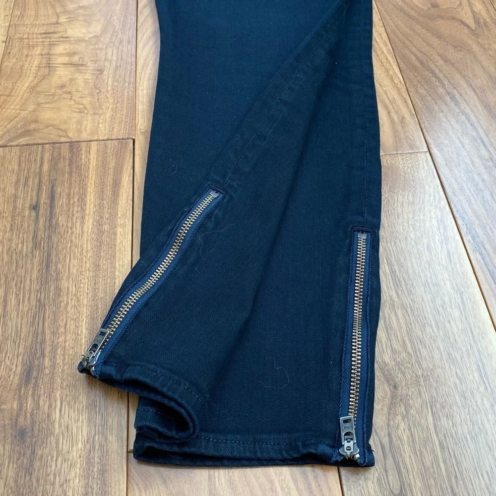 Madewell Skinny Skinny Moto Zipper Ankle Jeans , size 32